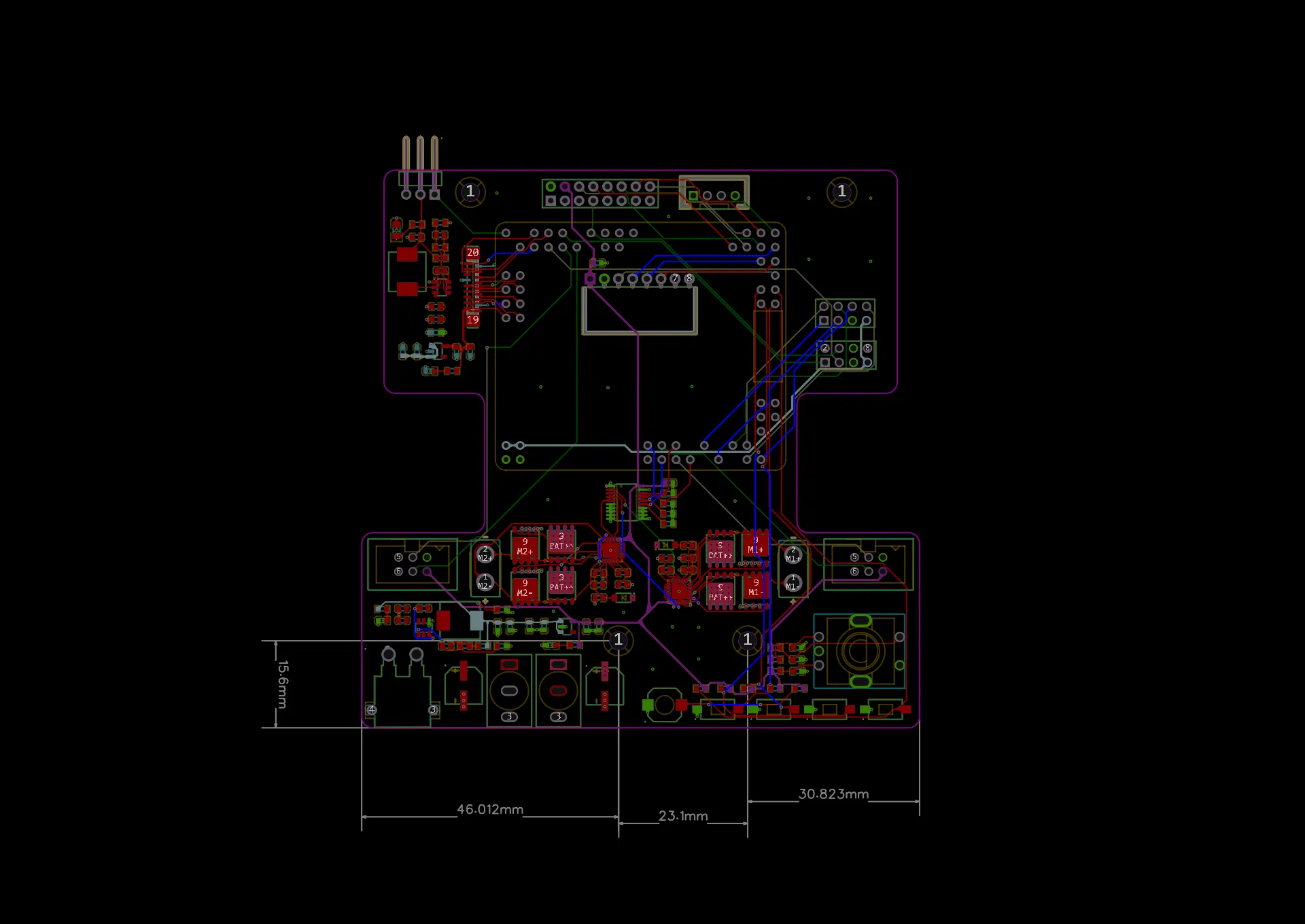 四轮旧版主驱板 PCB 预览(板卡二)。