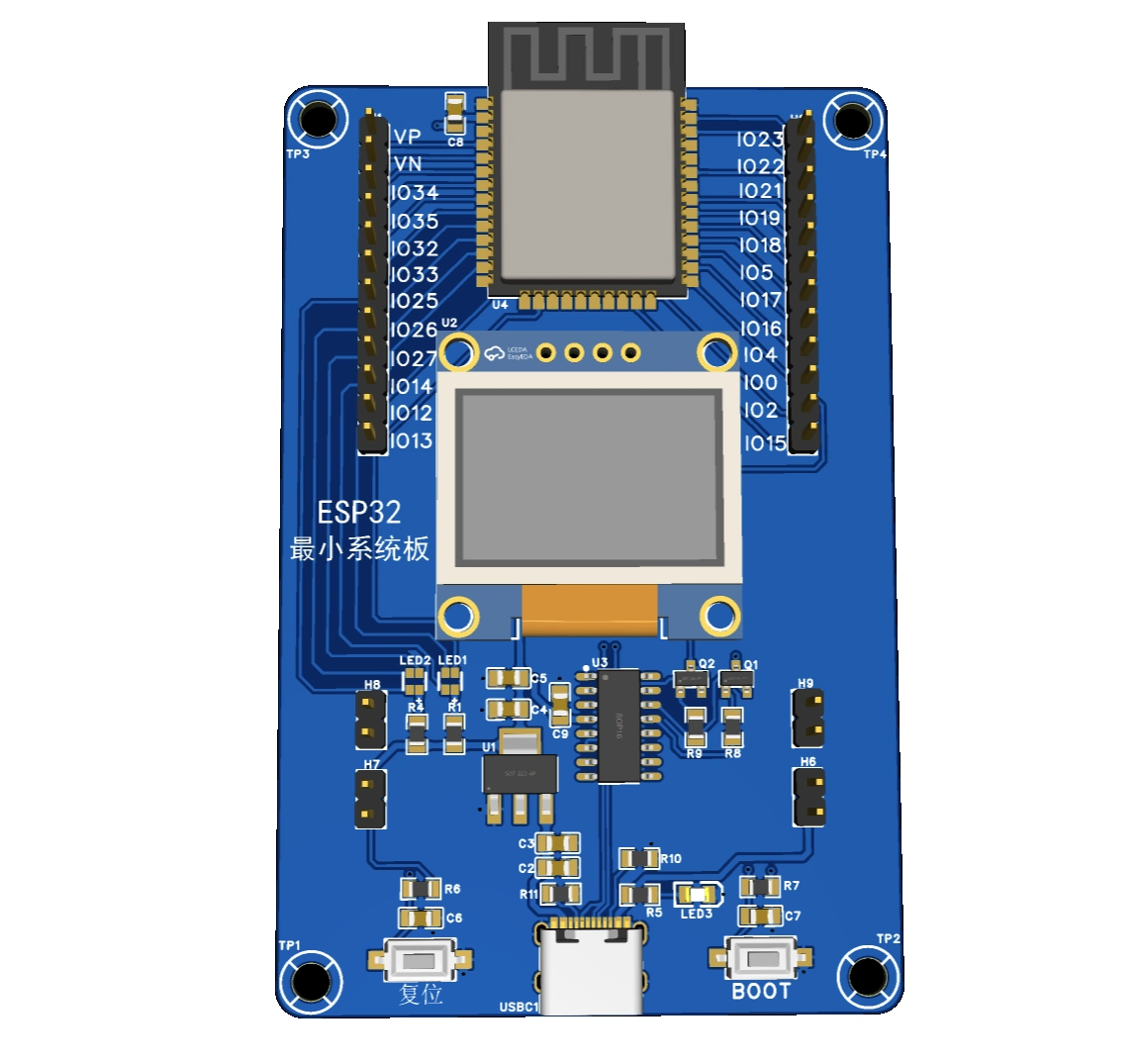 ESP32 最小系统板展示图
