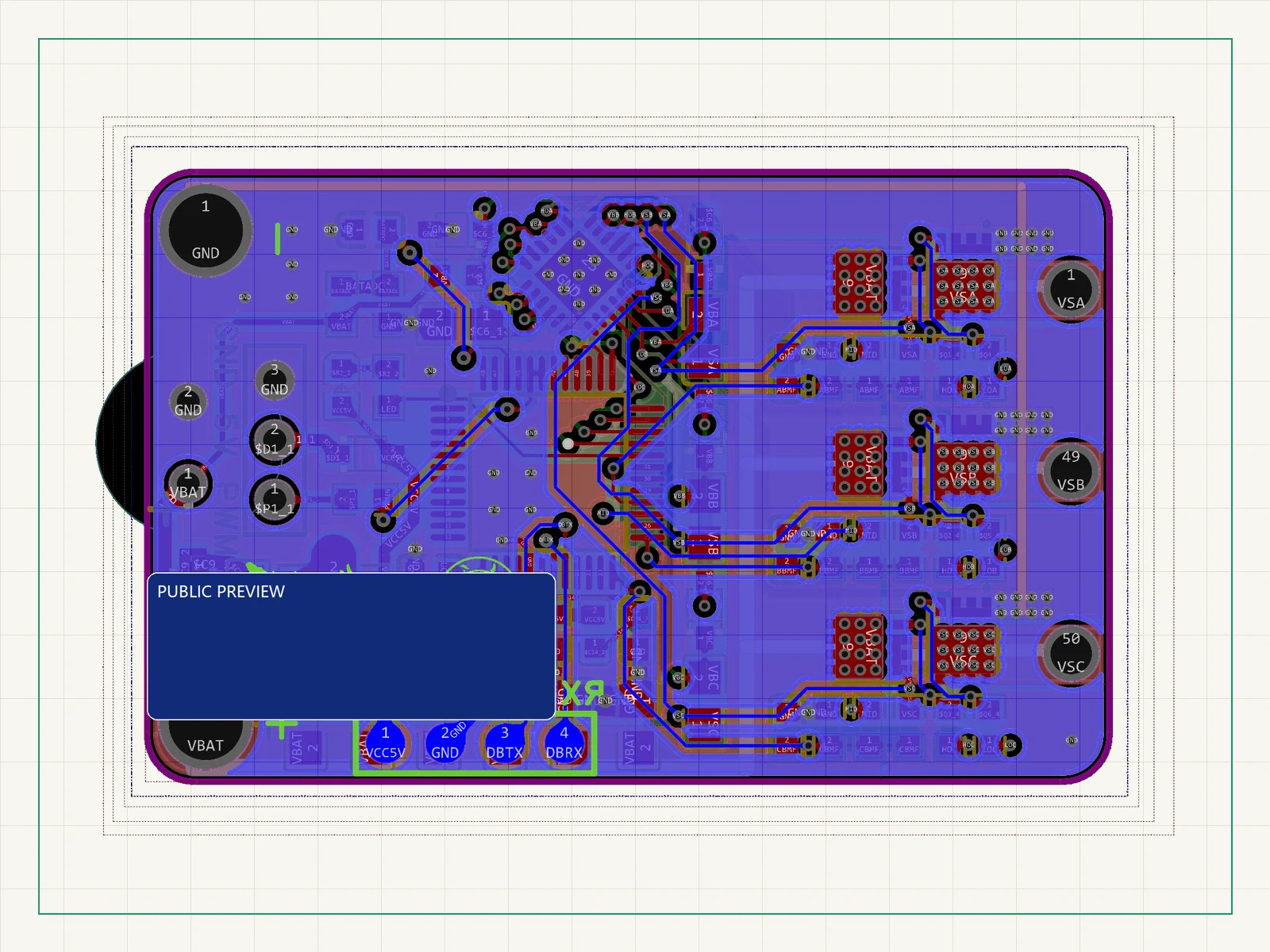 PCB 预览(另一块已审核板);身份信息区域已遮盖。