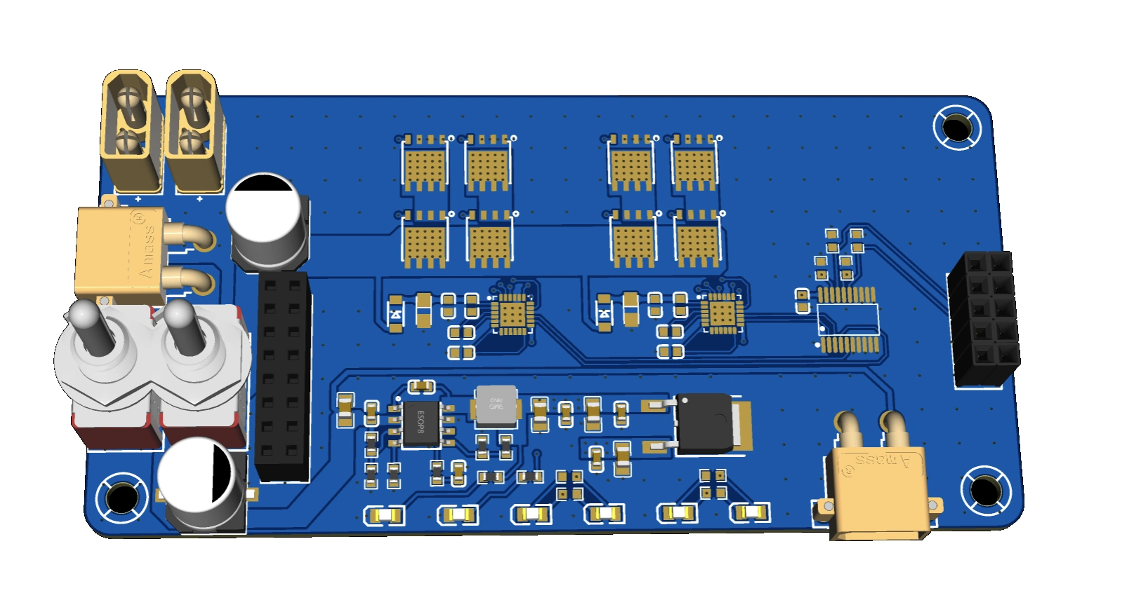 叠层板底板(Board1)正面 3D 预览。